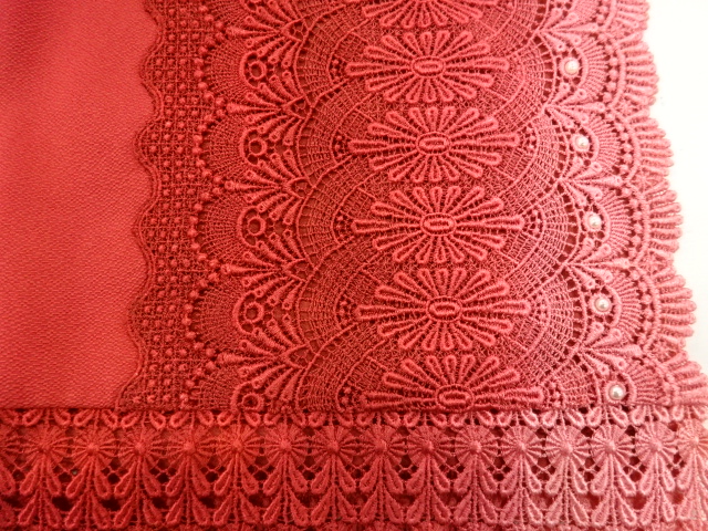  レース切りビロード花模様ショール